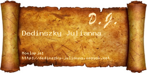 Dedinszky Julianna névjegykártya